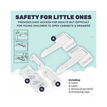 1st Steps Baby Safety 2 Piece Furniture Safety Latch